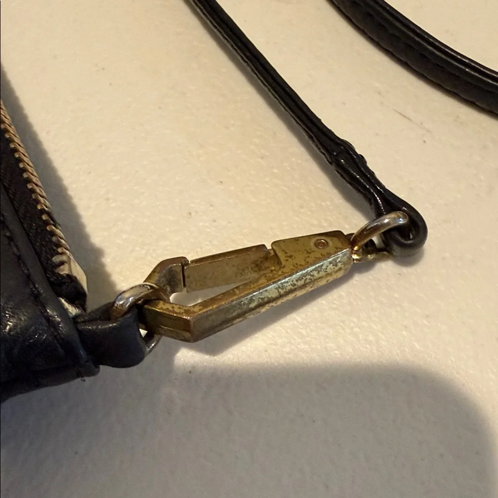 Vintage Rebecca Minkoff Black Leather Rockstar Elegant Crossbody Gold Hardware